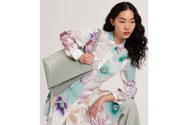 Women's Grey Crinkon Crinkle Large Icon Bag Ted Baker 281641-GREY