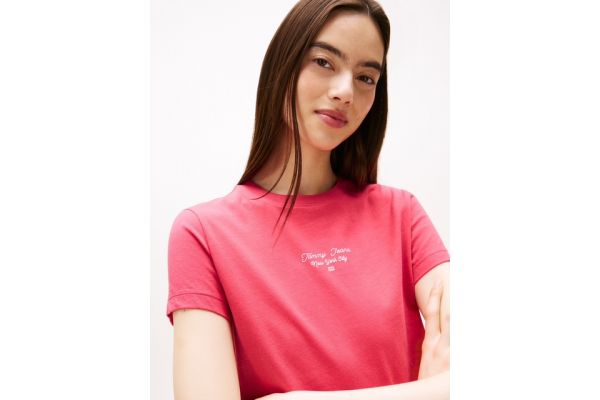 Women's Vintage Cerise Tjw Slim Ess Logo 1 Tee Ext Tommy Jeans DW0DW21542-XI5