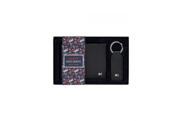 Men's Black Leather Gp Eton Cc And Coin Pckt Keyfob Tommy Hilfiger AM0AM07931-BDS