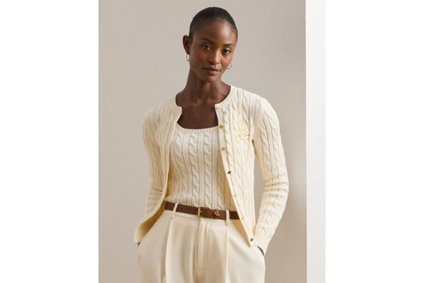 Women's Mascarpone Cream RALHAN LONG SLEEVE CARDIGAN Ralph Lauren 200932225001-101