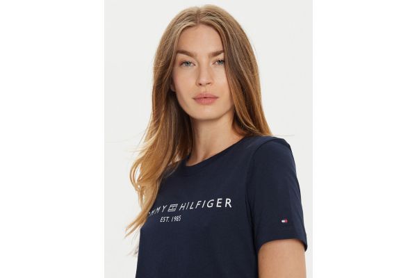 Men's Navy Blue Reg Corp Logo C-Nk Ss Tommy Hilfiger WW0WW40276-C1G