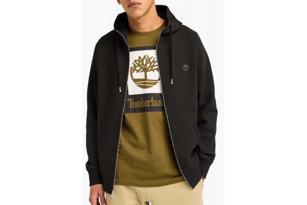 Men's Black Exeter River Brushback Full-Zip Hoodie Timberland TB0A2BNB-X65