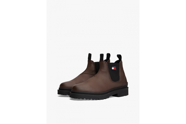 Men's Brown Chelsea Leather Boot Tommy Jeans EM0EM01670-GV0