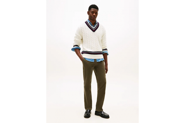 Men's Battle Green Denton Pd Corduroy Pants Tommy Hilfiger MW0MW40267-PLI