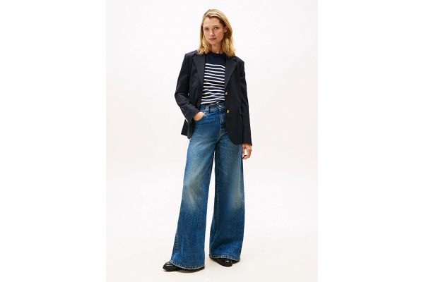 Women's Navy Blue Timeless Wool Reg Strt Sb Blazer Tommy Hilfiger WW0WW46662-C1G