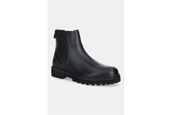 Men's Black Leather Draven Boots Hugo 50552708-001