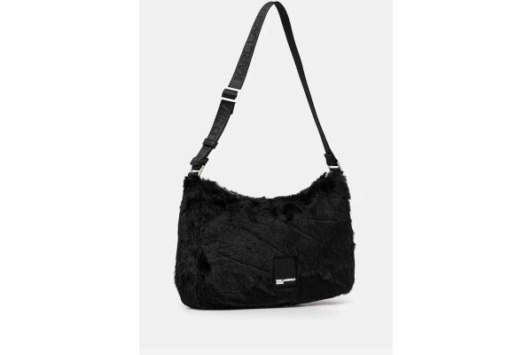 Women's Black KJ Faux Fur Shoulder Bag Karl Lagerfeld Jeans A4W30214-999 BLACK