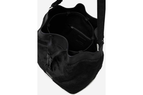 Women's Black KLJ Faux Fur Bucket Bag Karl Lagerfeld Jeans A4W30213-999 BLACK