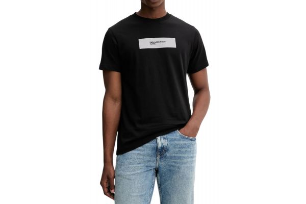 Men's Black KLJ Slim Reflective Tee Karl Lagerfeld Jeans A4M17019-999 BLACK