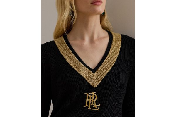 Γυναικείο Meren Πουλόβερ Μαύρο Ralph Lauren 200979666001-BLACK/GOLD