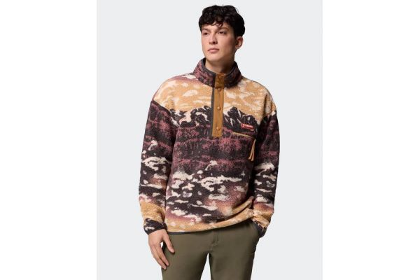 Men's Brown Helvetia II Printed Half Snap Fleece Columbia 2098461-225
