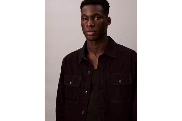 Men's Black 90s Merlot Overshirt Calvin Klein LV04RD744G-01D