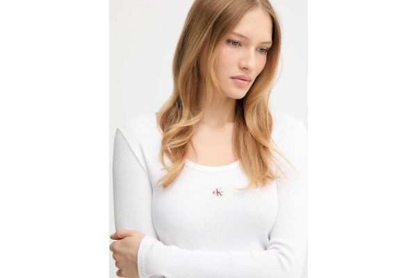 Γυναικείο Μακρυμάνικο Τοπ Λευκό Calvin Klein LV047D218G-YAA