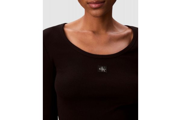 Γυναικείο Μακρυμάνικο Τοπ Μαύρο Calvin Klein LV047D218G-UB1