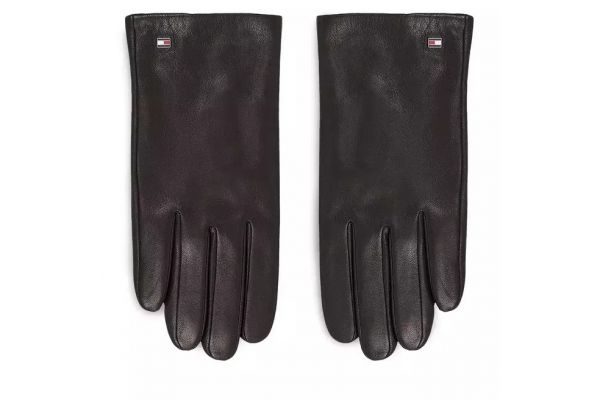 Men's Black Essential Flag Leather Gloves Tommy Hilfiger AM0AM11482-BDS
