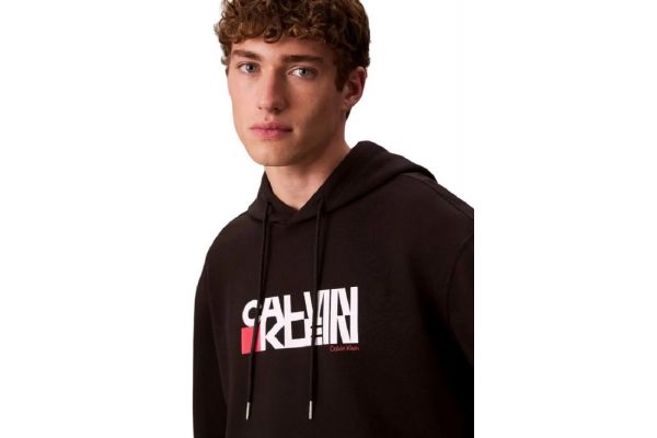 Men's Black Ls Eu 350Terry Ck Redbox Graphic Hoodie Calvin Klein LV04RD258G-UB1
