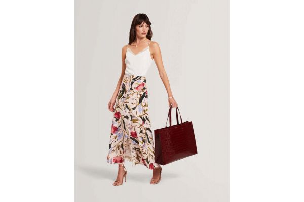Women's Burgundy Welona Elongated Croc Icon Bag Ted Baker 282509-WINE