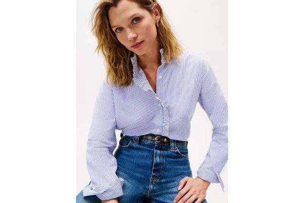 Γυναικείο Ριγέ Πουκάμισο Μπλε Tommy Hilfiger WW0WW46848-0X7