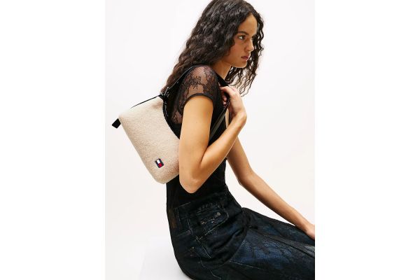 Women's Beige Tjw Cool Sherpa Shoulder Bag Tommy Jeans AW0AW18011-YBH