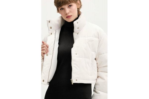 Γυναικείο Κοτλέ Puffer Μπουφάν Εκρού Tommy Jeans DW0DW21658-YBH