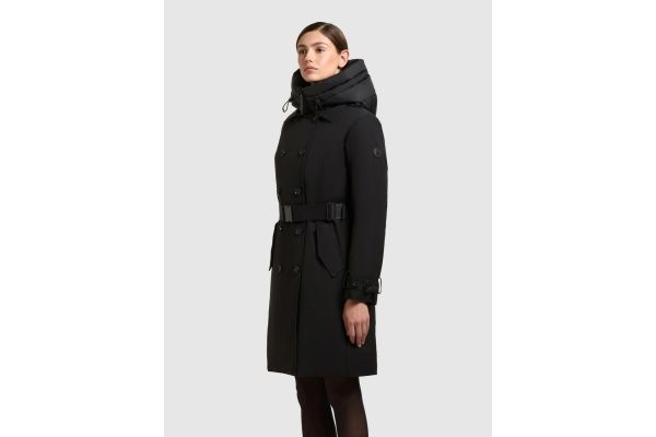 Women's Black Daisy Trenchcoat Khujo KJ1119CO253-BLACK