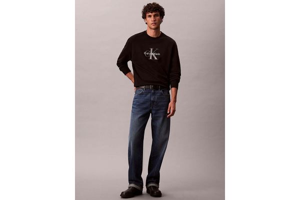Men's Black Ls Eu 350Terry Monologo Cn Swtsh Calvin Klein LV04RD242G-UB1