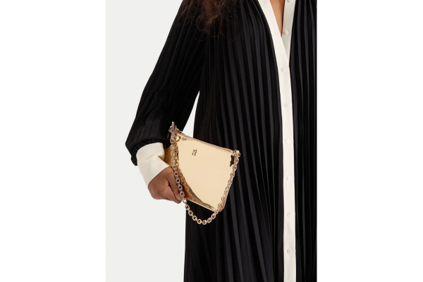 Women's Gold TH Icon Chain Shoulder Pouch Met Tommy Hilfiger AW0AW18219-0HS