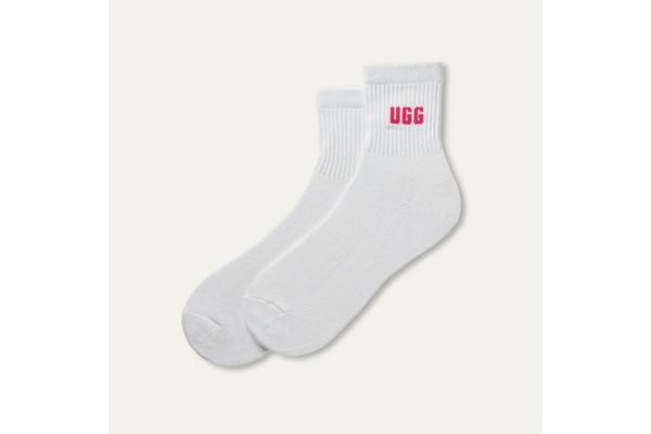 Women's White/Grey Quinlin Logo Quarter 2Pack Socks UGG 1171623-CNKG Women's White/Grey Quinlin Logo Quarter 2Pack Socks UGG 1171623-CNKG