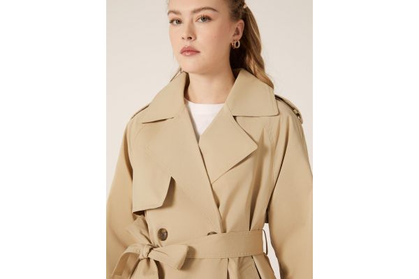 Women's Beige Short Trenchcoat Alcott CP0003DOAY15-BEIGE DARK