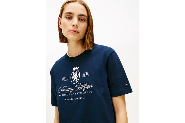 Γυναικείο T-shirt Navy Μπλε Tommy Hilfiger WW0WW46118-C1G Γυναικείο T-shirt Navy Μπλε Tommy Hilfiger WW0WW46118-C1G