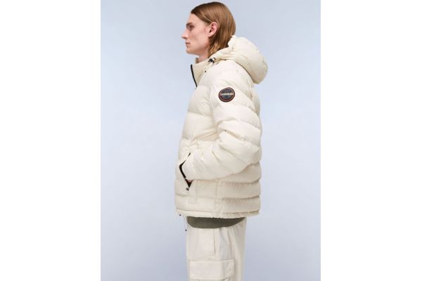 Men's Ecru A-Terez Puffer Jacket Napapijri NP0A88TG-N1J1 Men's Ecru A-Terez Puffer Jacket Napapijri NP0A88TG-N1J1