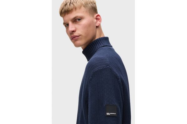 Men's Blue Relaxed Rollneck Sweater Karl Lagerfeld A4M18035-310