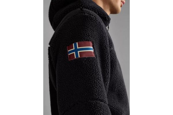 Ανδρική Yupik Fleece Ζακέτα Μαύρη Napapijri NP0A4GNS-0411 Ανδρική Yupik Fleece Ζακέτα Μαύρη Napapijri NP0A4GNS-0411