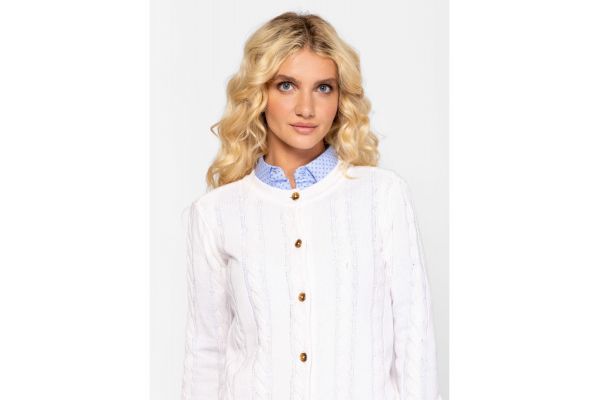 Women's White Hanoliw25 Cardigan Heavy Tools T53038-ECRU