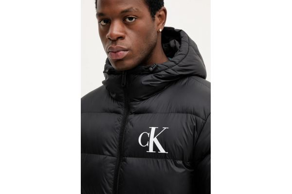 Men's Black Ls Nylon Monogram Puffer Jkt Calvin Klein LV04RD528G-UB1