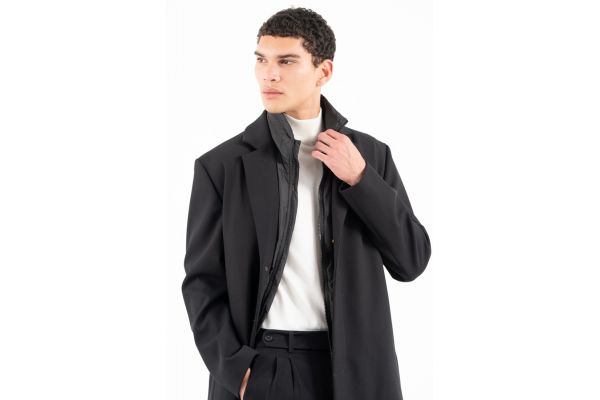 Ανδρικό Παλτό Μαύρο Vittorio ARONE-BLACK