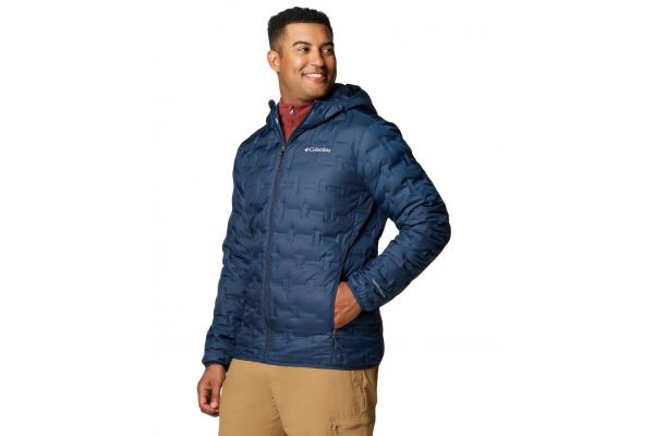 Men's Blue Delta Ridge II Down Hooded Jacket Columbia 2086222-464