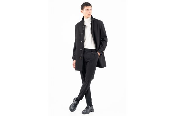Men's Black Coat Vittorio NOVAR-BLACK