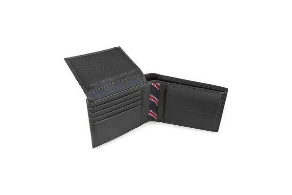 Men's Black Eton Cc Flap And Coin Pocket Wallet Tommy Hilfiger AM0AM00652-002