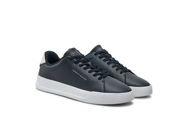 Ανδρικά Δερμάτινα Sneakers Navy Μπλε Tommy Hilfiger FM0FM05367-DW5
