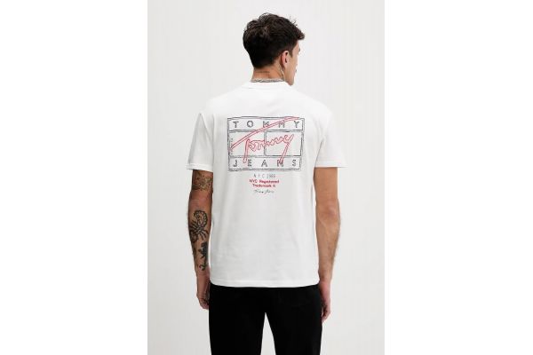 Ανδρικό T-shirt Λευκό Tommy Jeans DM0DM22319-YBL