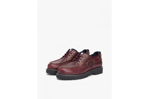 Men's Dark Velvety Brown Archive Boat Leather Shoe Tommy Jeans EM0EM01651-GTB