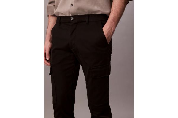 Ανδρικό Slim Cargo Παντελόνι Μαύρο Calvin Klein LV04LC619G-UB1