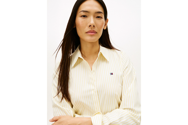 Women's Yellow Ess Poplin Regular Shirt Tommy Hilfiger WW0WW47169-0FS
