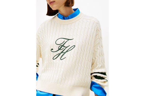 Γυναικείο Πουλόβερ Κρεμ Tommy Hilfiger WW0WW47633-AEF