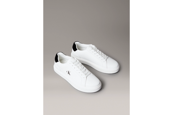 Men's White Leather Classic Cupsole Leather Sneakers Calvin Klein YM0YM01435-01W