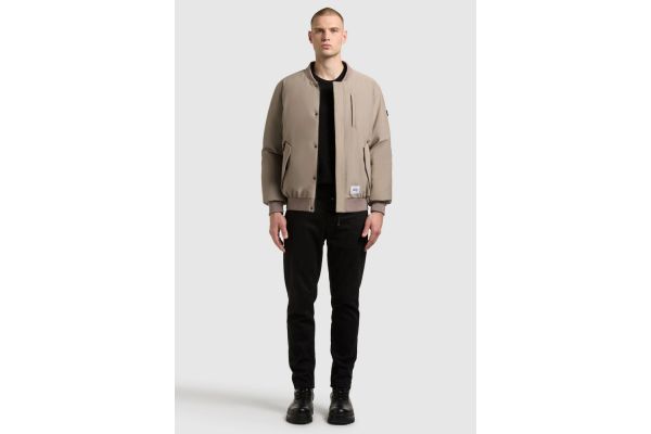 Men's Grey Clemat Bomber Jacket Khujo KJ2067JK253-123 GREIGE