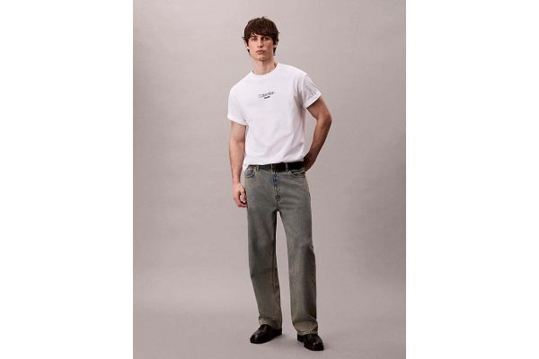 Men's White Ss 16s Rlxd Fit Ckj Graphic Tee Calvin Klein LV04RC851G-YAA