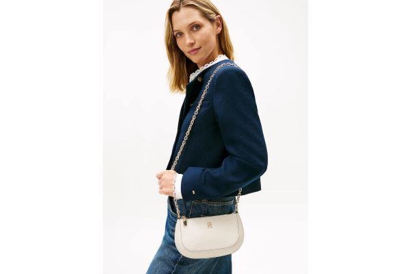 Women's Cream TH Glam Conv Med Crossover Bag Tommy Hilfiger AW0AW18143-AEO