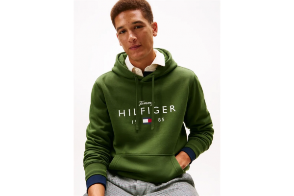 Men's Green Brand Love Big Hilfiger Hoodie Tommy Hilfiger MW0MW41427-L01